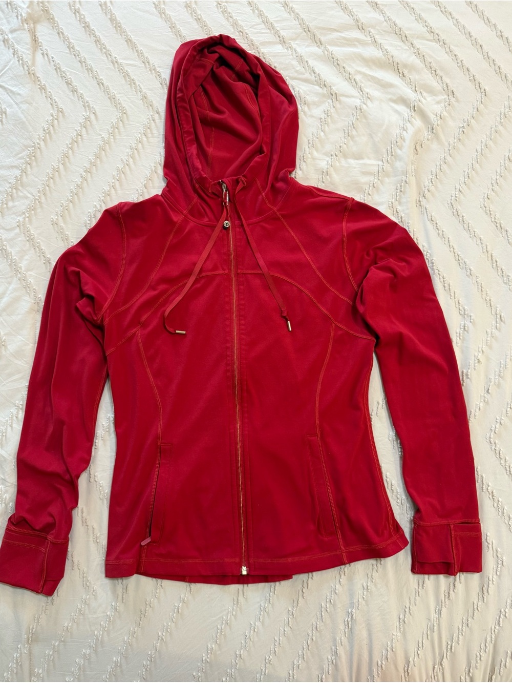 lululemon athletica Red with Gold Accents Hooded Zip-Up Jacket-limited edition